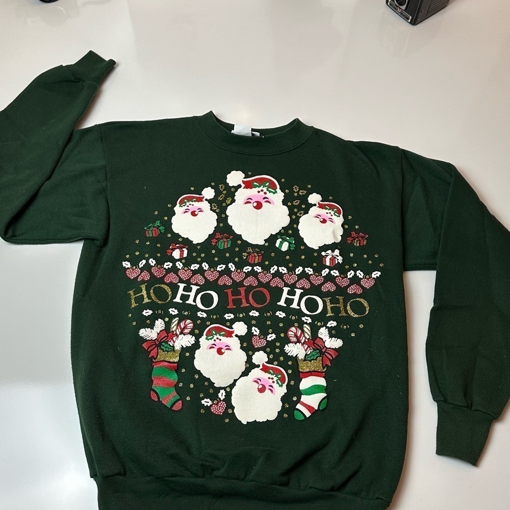 Vintage MBC Santa puffy paint Sweatshirt